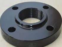 ASTM SA105 Threaded Flange, 2 Inch x NPTF 1-1/2 Inch, RF, Black